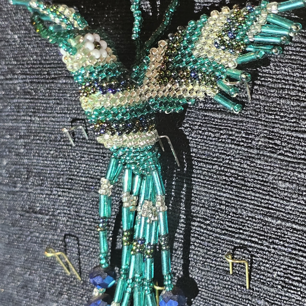 Beaded Hummingbird Brooch - Picture 8 of 10